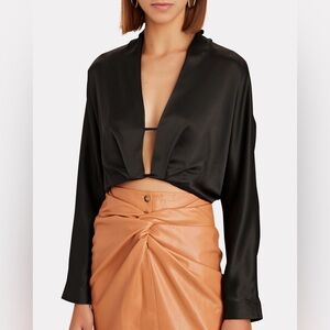THE SEI black silk button top in size 0